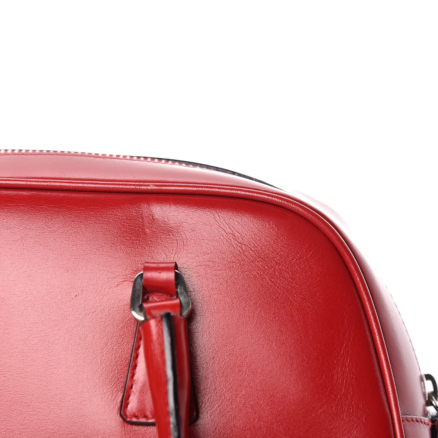 Vitello Lux Mini Bowling Bag Rosso