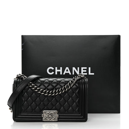 Chanel Lambskin Quilted Medium Boy Flap Black 16 of 16