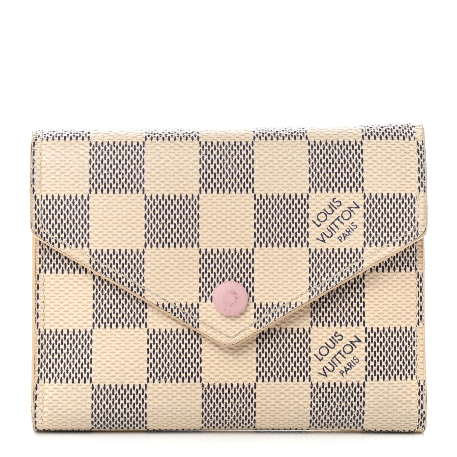 Louis Vuitton Damier Azur Victorine Wallet Rose Ballerine 1 of 9