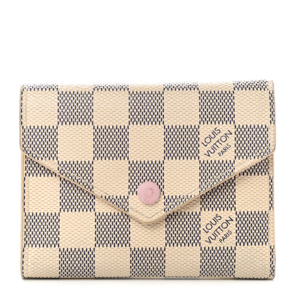 Louis Vuitton Damier Azur Victorine Wallet Rose Ballerine 1 of 9