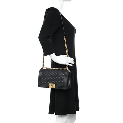 Chanel Caviar Quilted Medium Boy Flap Black 2 of 12