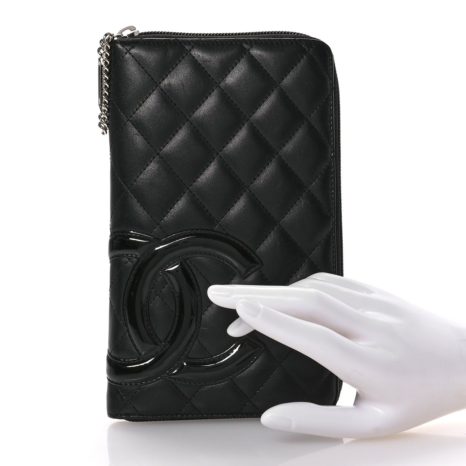 Chanel Calfskin Cambon Zip Around Organizer Wallet Black 2 of 11