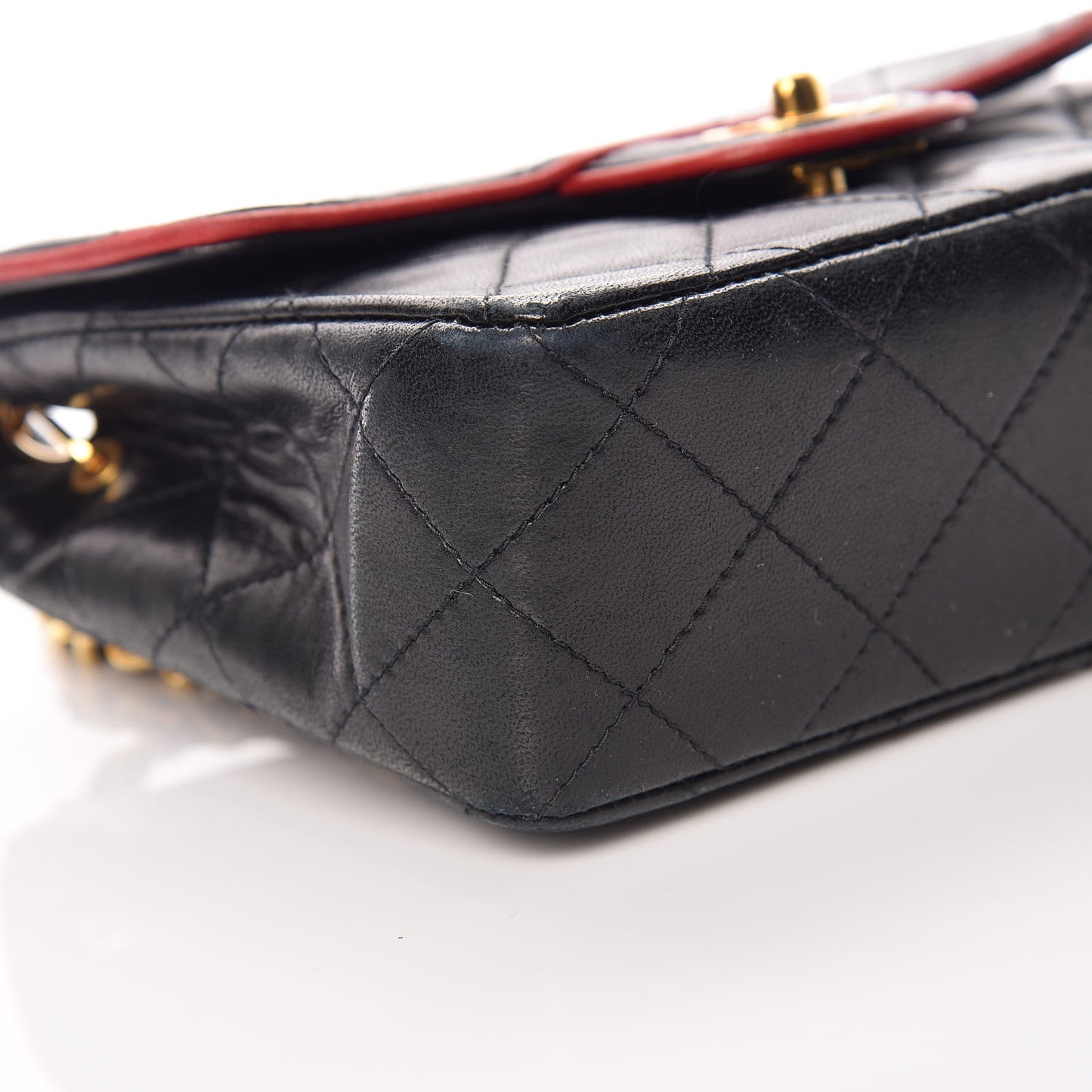 Lambskin Quilted Mini Square Flap Navy Blue