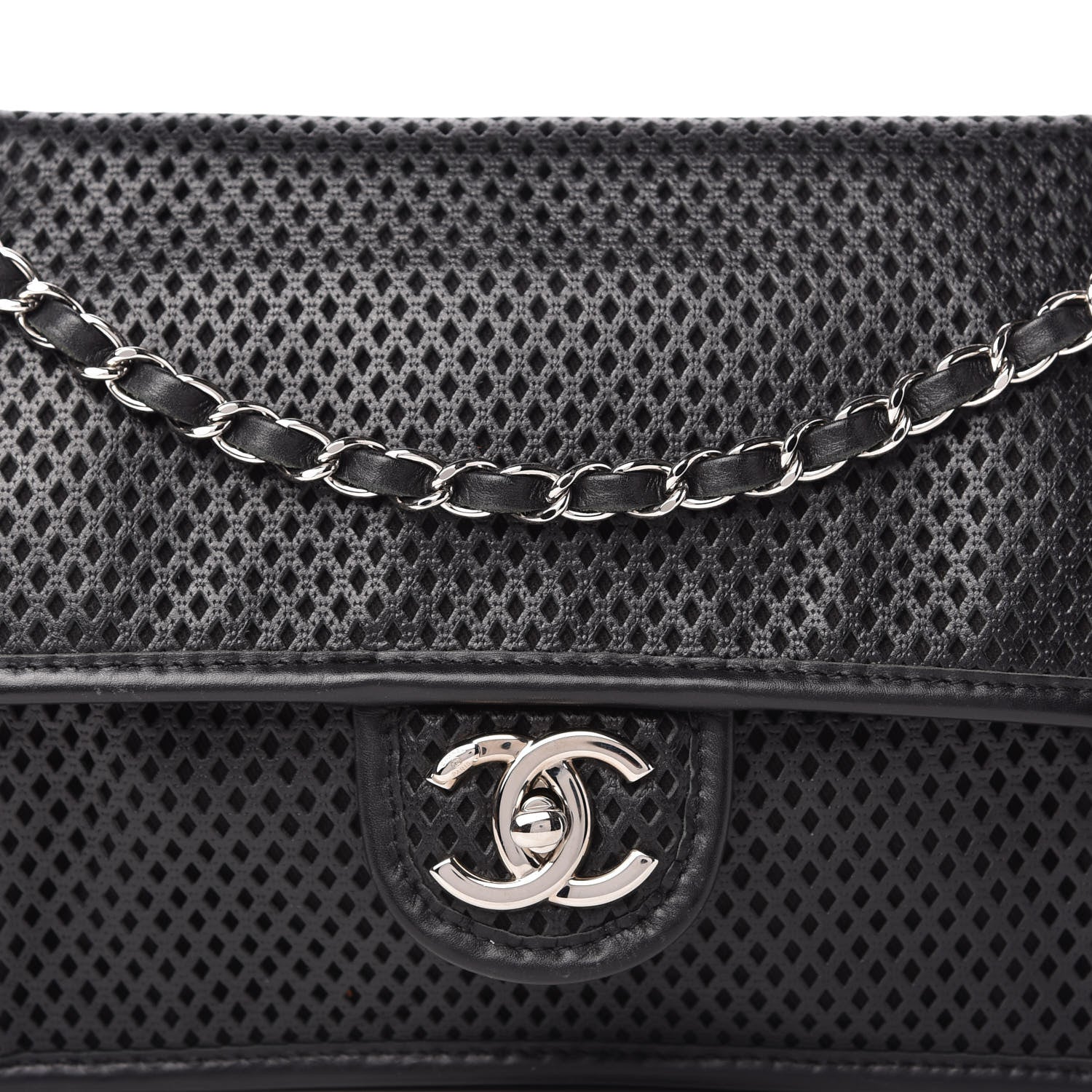 Chanel Perforated Calfskin Large Up In The Air Flap Black 10 of 10