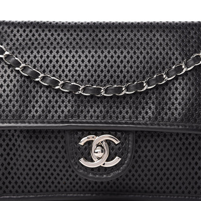 Chanel Perforated Calfskin Large Up In The Air Flap Black 10 of 10