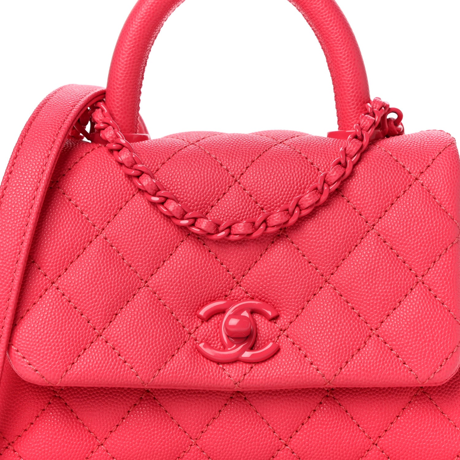 Chanel Caviar Quilted Incognito Extra Mini Coco Handle Flap Pink 8 of 11
