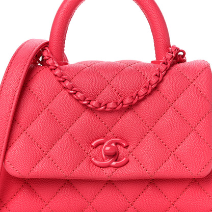 Chanel Caviar Quilted Incognito Extra Mini Coco Handle Flap Pink 8 of 11