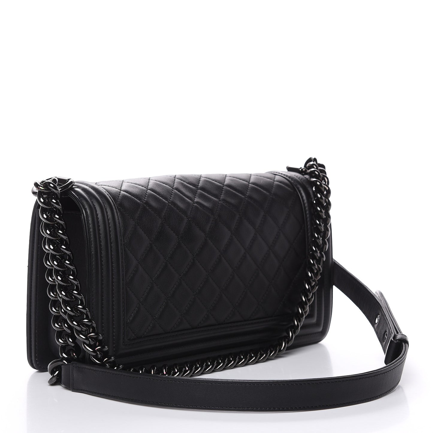 Calfskin Quilted Medium Boy Flap So Black