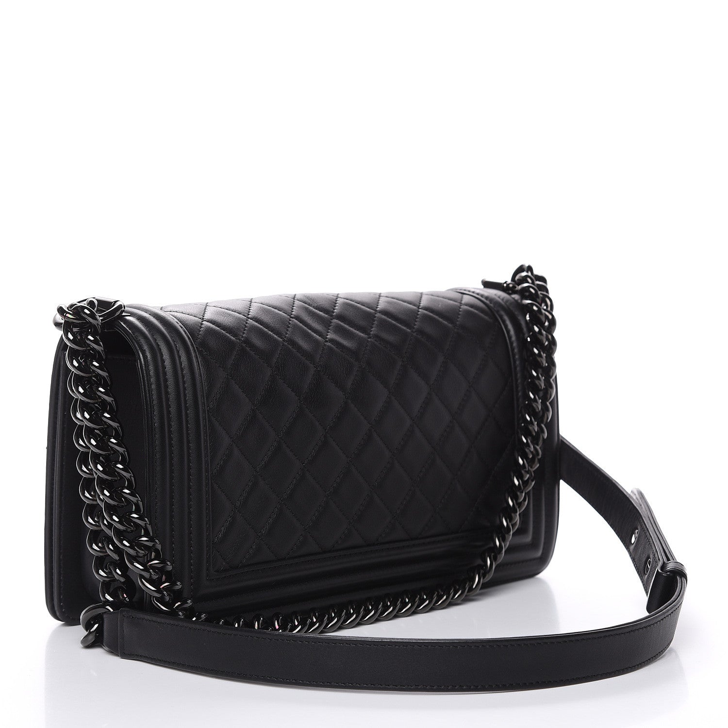 Chanel Calfskin Quilted Medium Boy Flap So Black 3 of 14