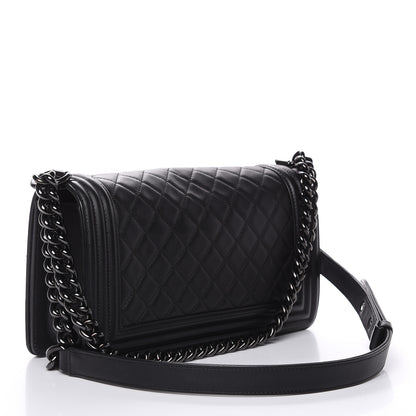 Chanel Calfskin Quilted Medium Boy Flap So Black 3 of 14