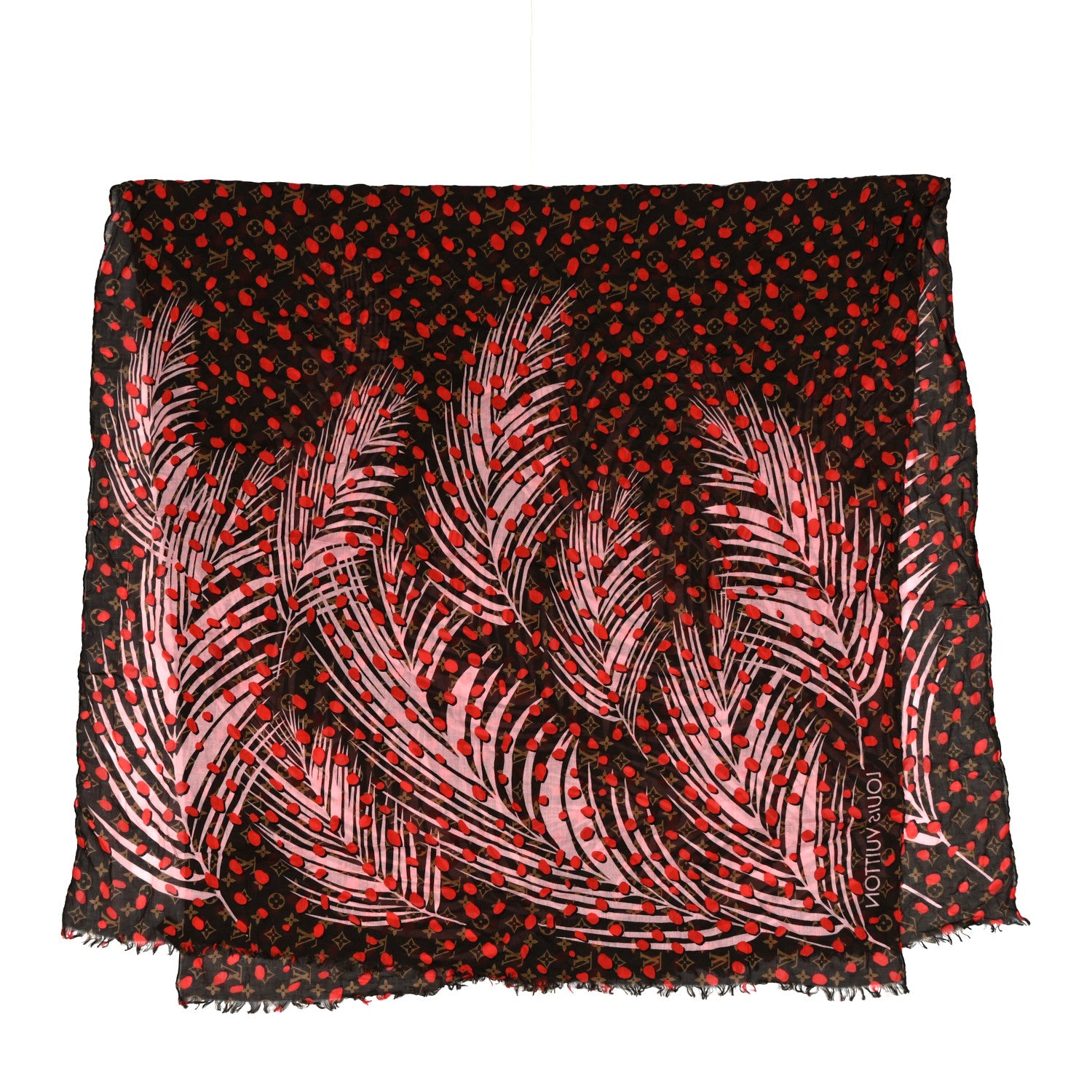 Louis Vuitton Silk Monogram Jungle Dots Scarf Sugar Pink Poppy 2 of 5