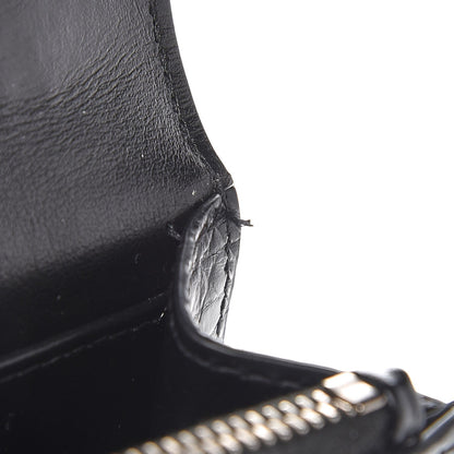 Saint Laurent Calfskin Crocodile Embossed Monogram Sunset Chain Wallet Black 7 of 8