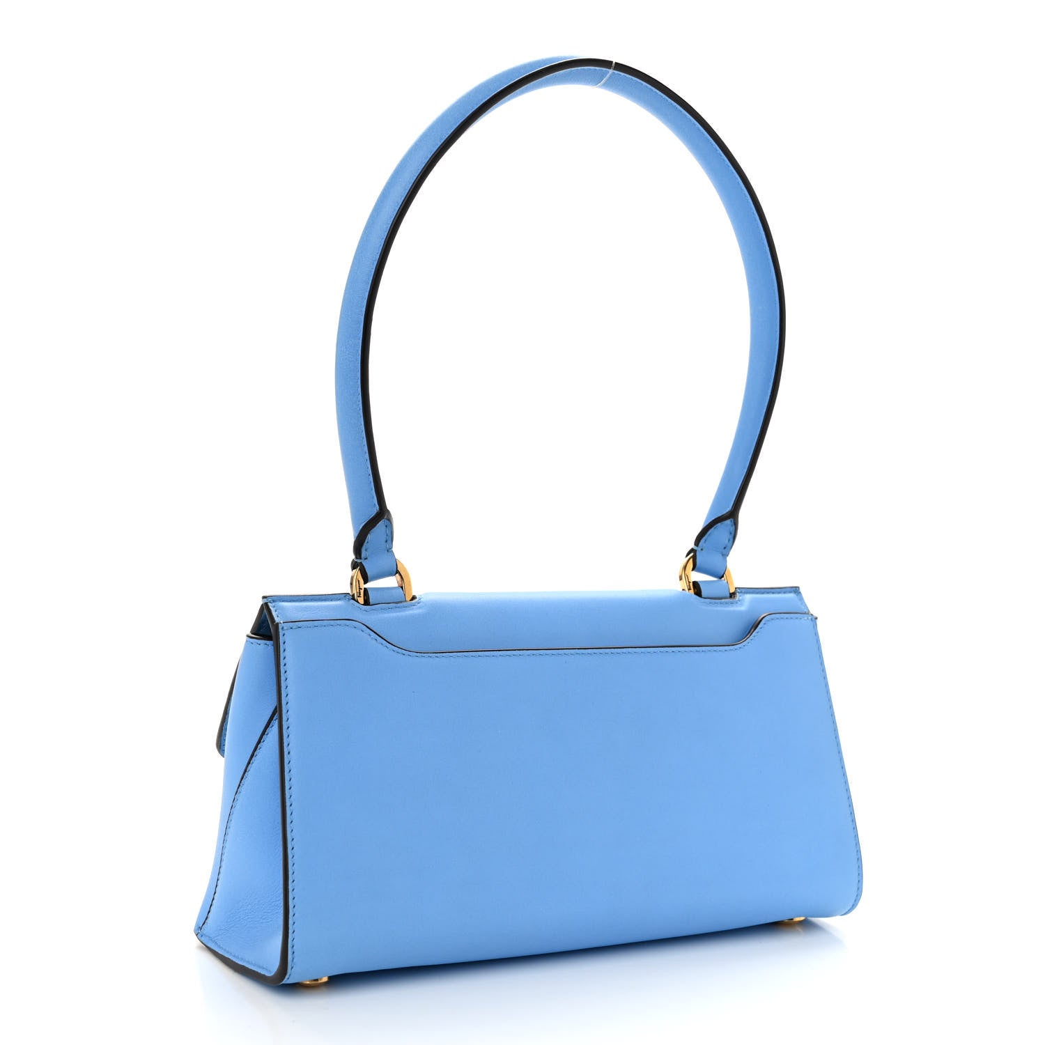 Salvatore Ferragamo Calfskin Trifolio Swing Top Handle Bag Blue 3 of 9