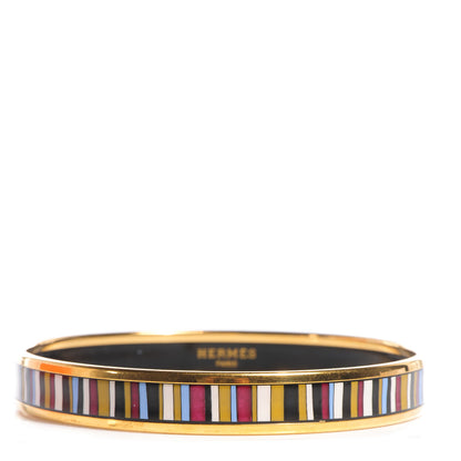 Hermes Enamel Printed Stripes Narrow Bracelet 70 1 of 5