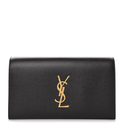 Saint Laurent Grain De Poudre Classic Monogram Kate Clutch Black 1 of 7