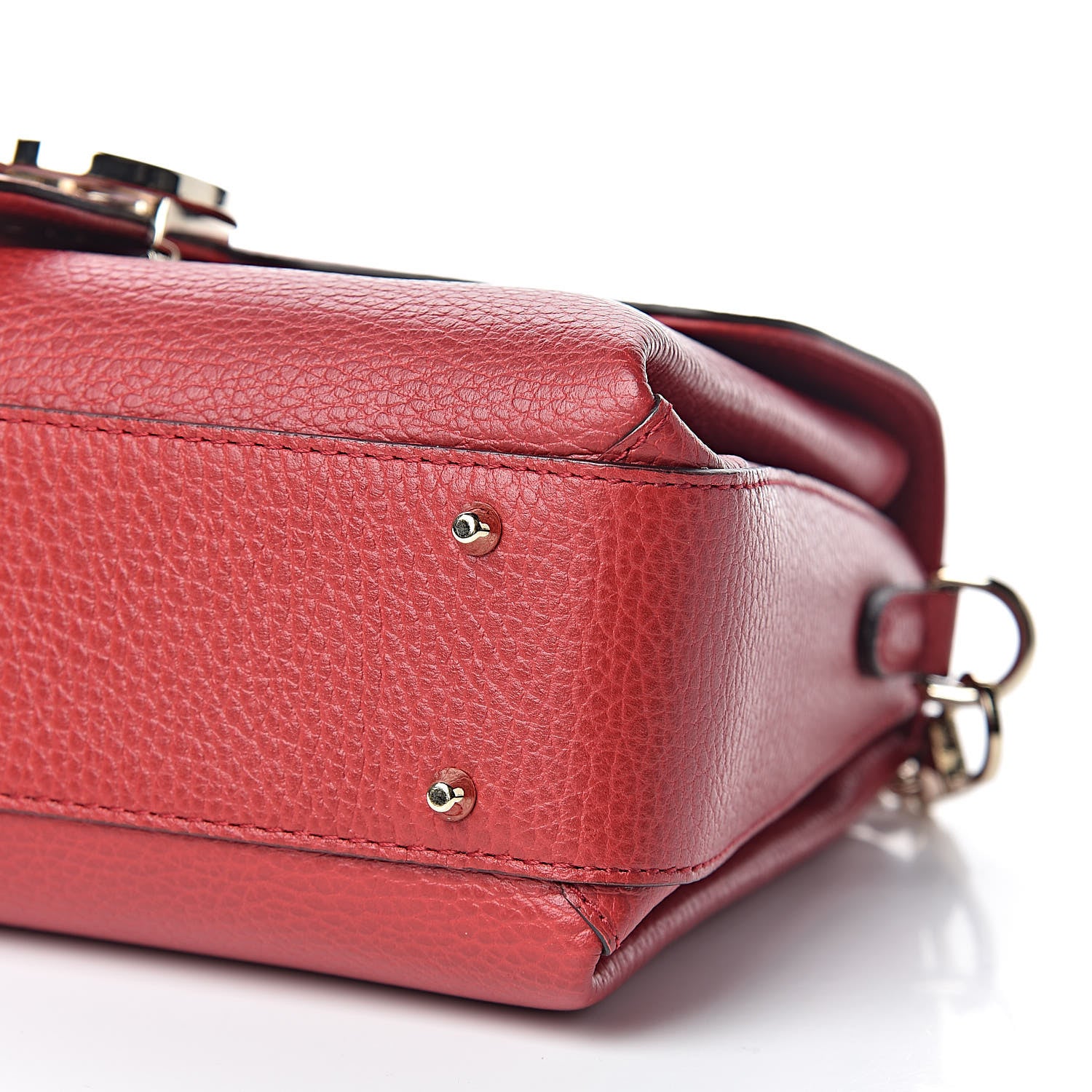 Gucci Dollar Calfskin Interlocking G Top Handle Shoulder Bag Red 10 of 10
