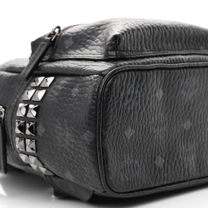 MCM Visetos Side Stud Mini Stark Backpack Black 9 of 10