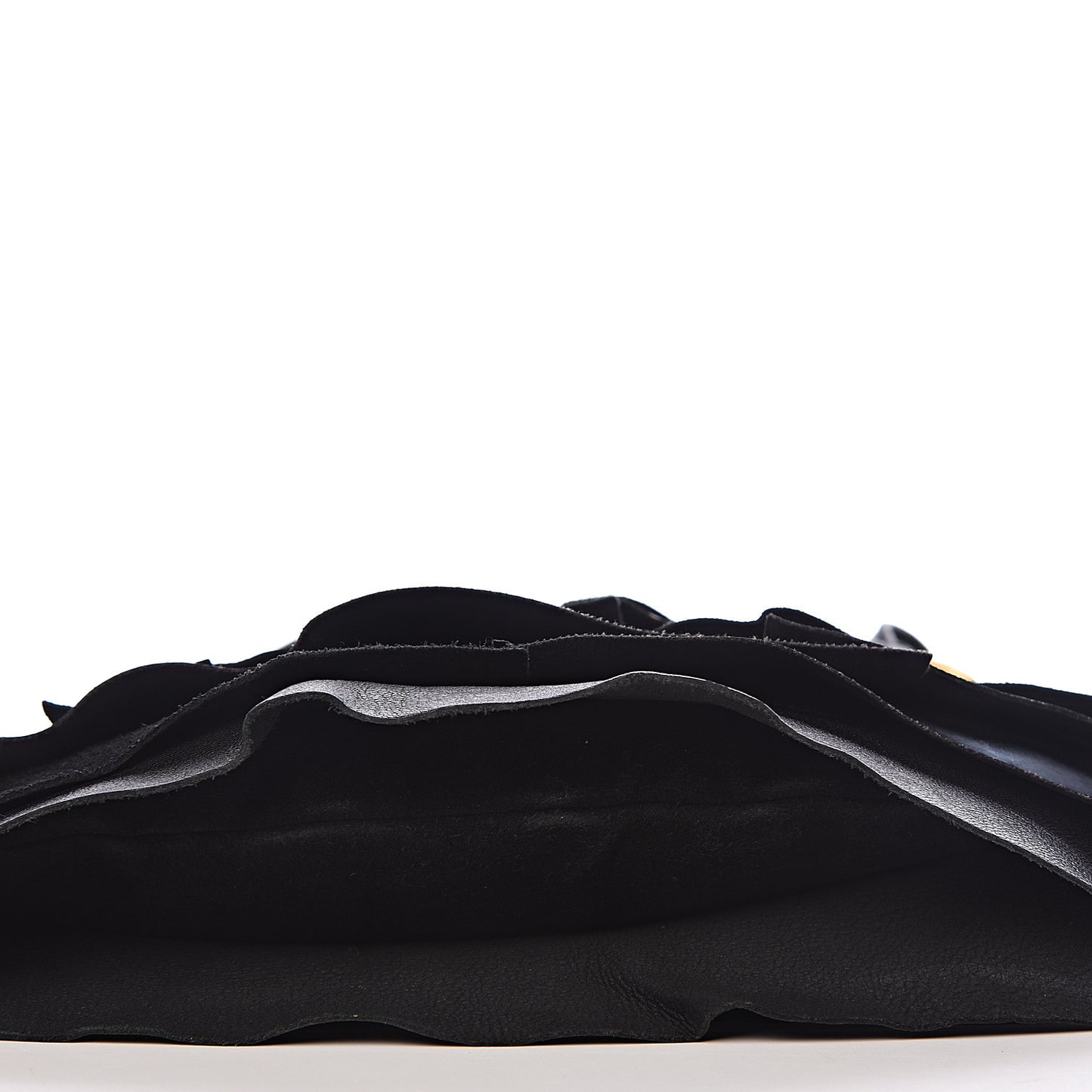 Patent Chevre Suede Ruffle Small Saint Tropez Black