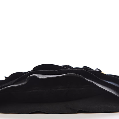 Saint Laurent Patent Chevre Suede Ruffle Small Saint Tropez Black 10 of 10
