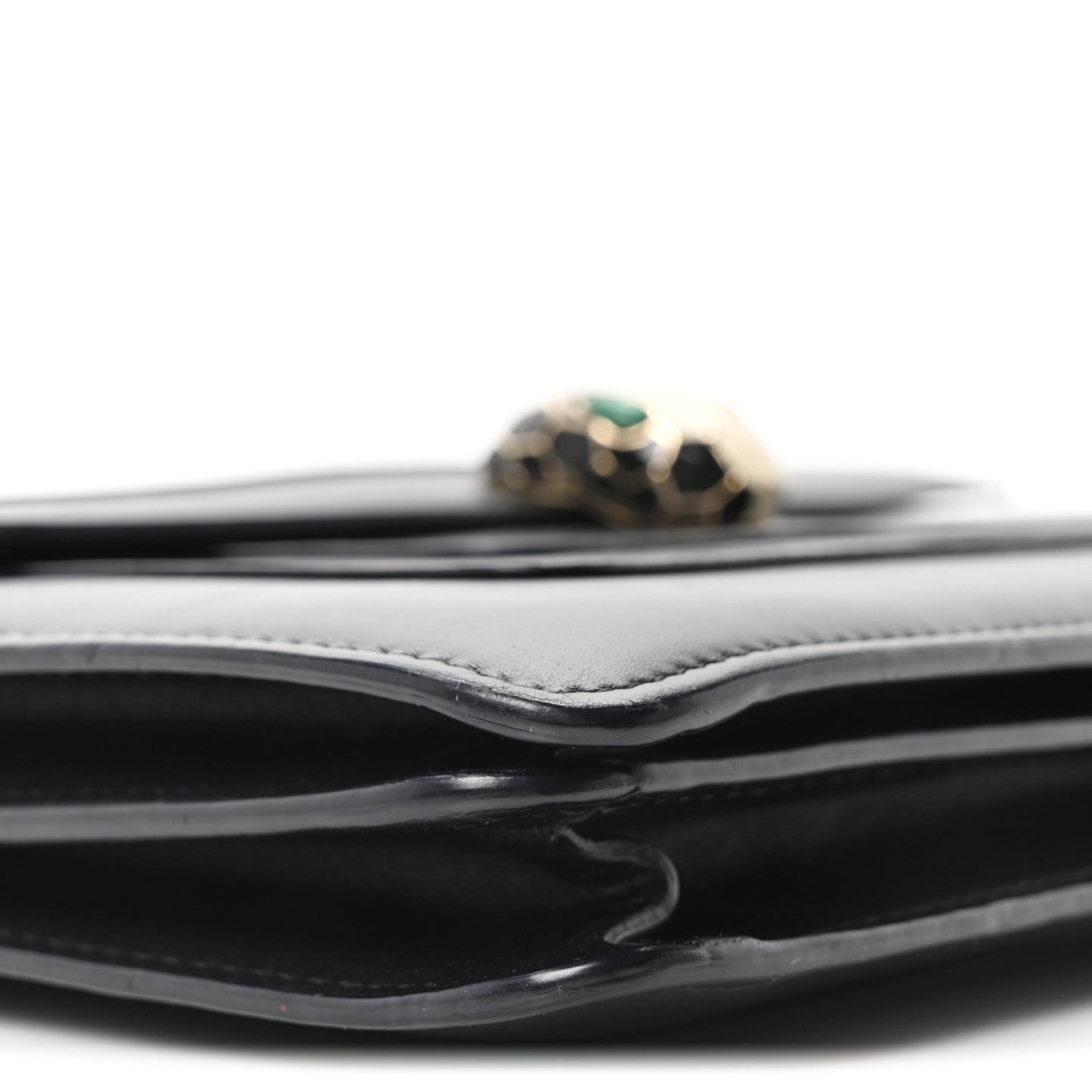 Calfskin Serpenti Forever Shoulder Bag Black