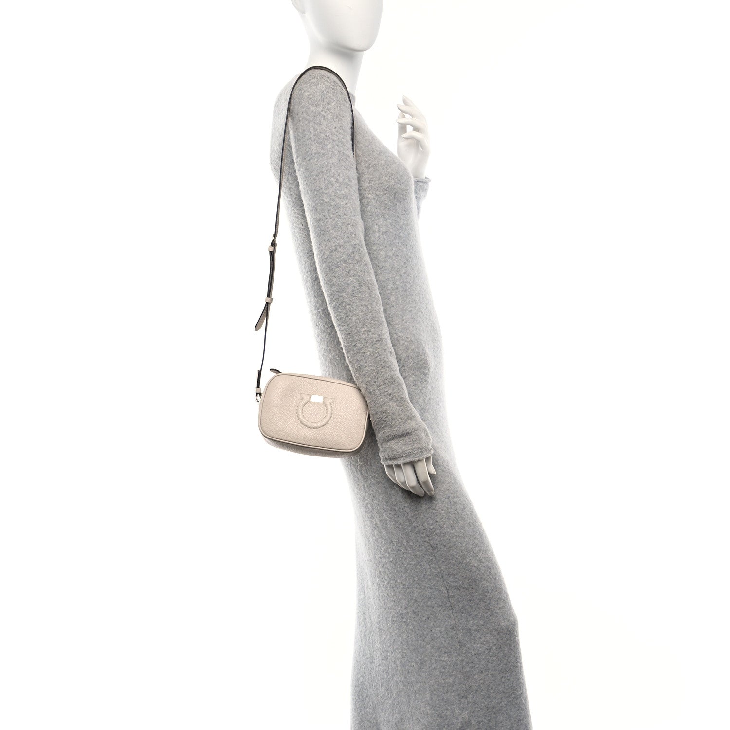 Salvatore Ferragamo Calfskin City Goncho Crossbody Camera Bag Ivory 2 of 10