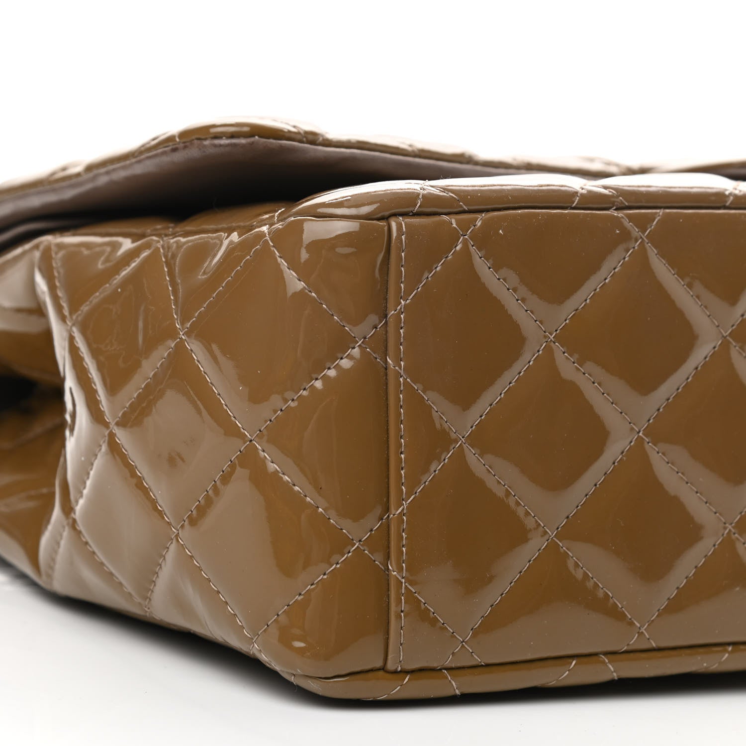 Chanel Patent Calfskin Quilted Maxi Double Flap Grey 9 of 10