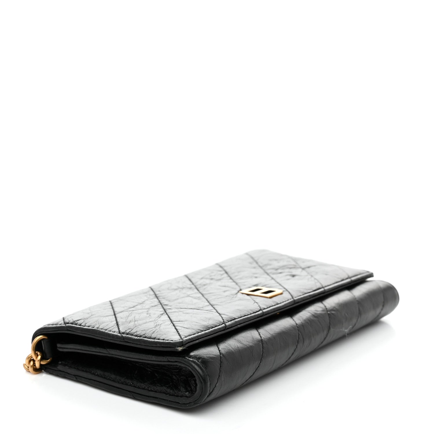 Balenciaga Calfskin Quilted Crush Wallet On Chain Black 4 of 11