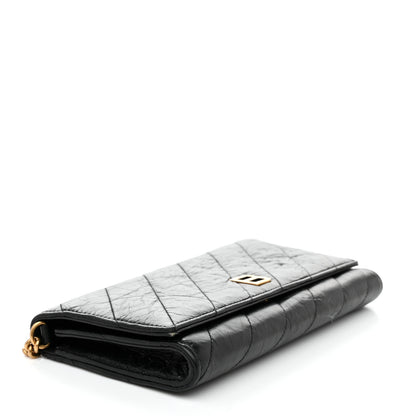 Balenciaga Calfskin Quilted Crush Wallet On Chain Black 4 of 11