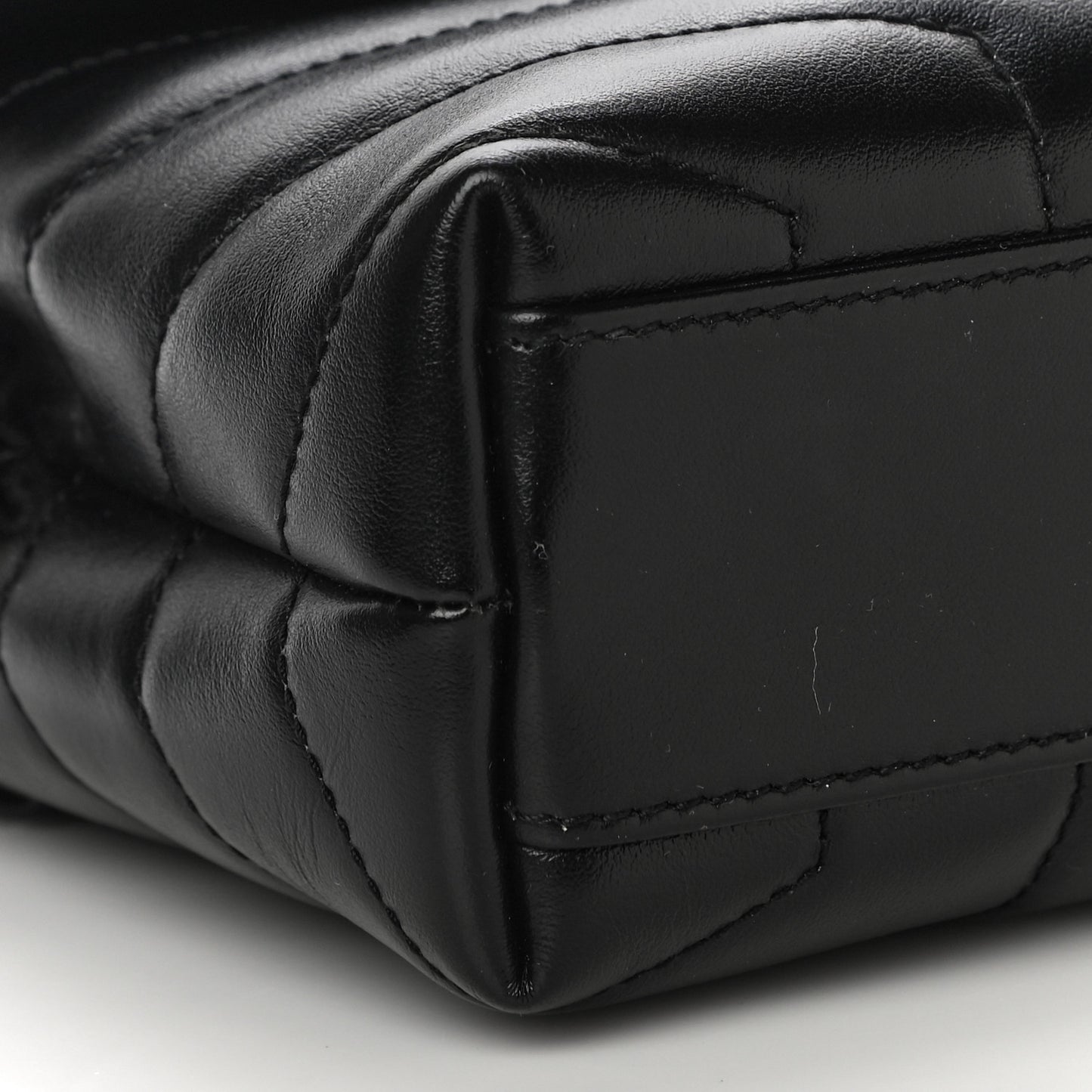 Calfskin Y Quilted Monogram Toy Loulou Crossbody Bag Black