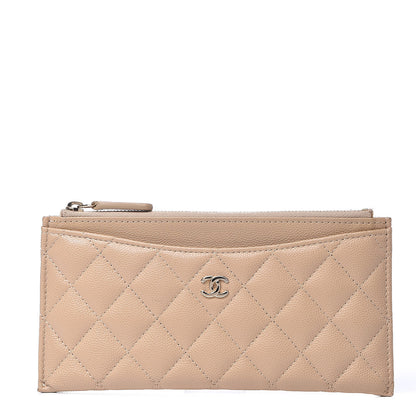 Chanel Caviar Quilted Classic Zip Pouch Beige 1 of 8
