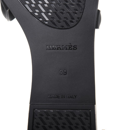Hermes Rubber Aloha Sandals 39 Black 6 of 8