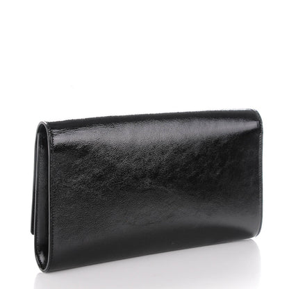 Saint Laurent Textured Patent Monogram Large Belle De Jour Clutch Black 3 of 7