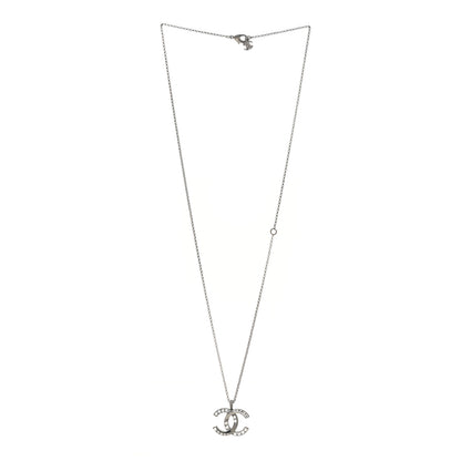 Chanel Baguette Crystal Large CC Necklace Silver 3 of 5