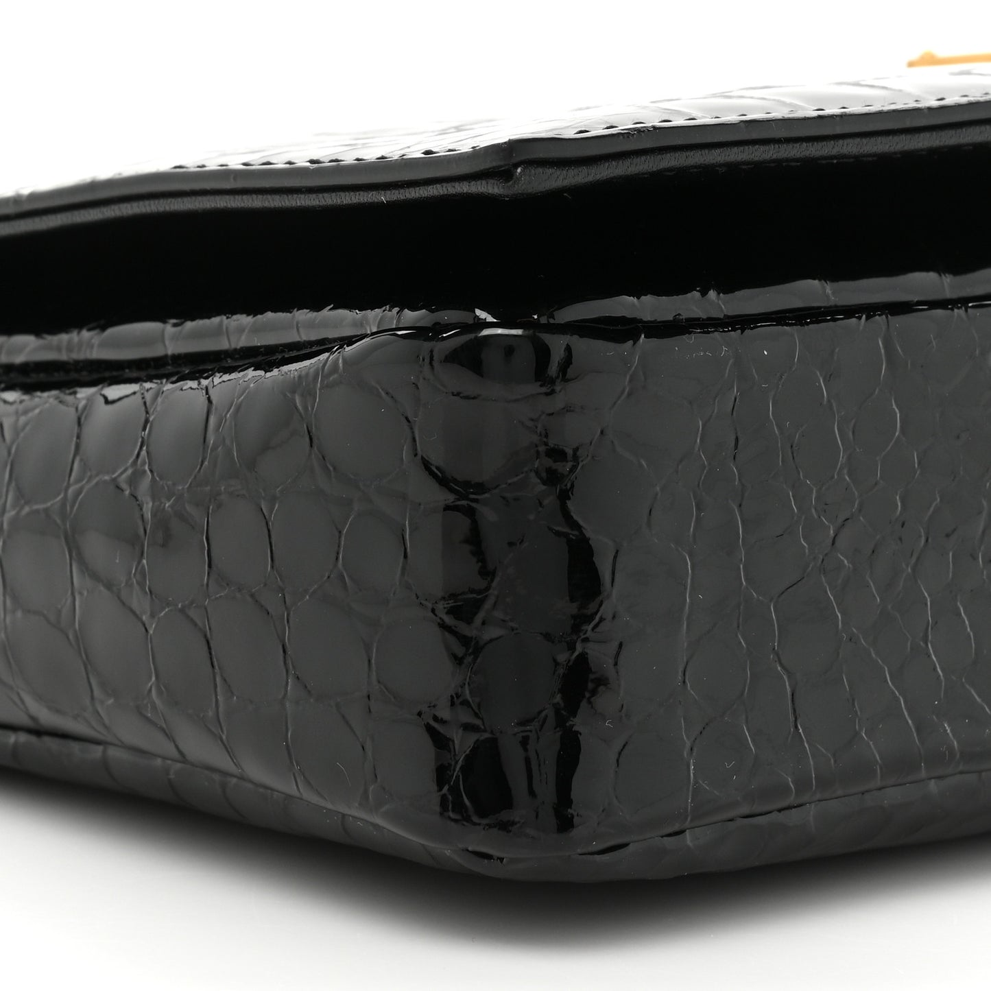 Alligator Embossed Patent Leather Monogram Kate 99 Black