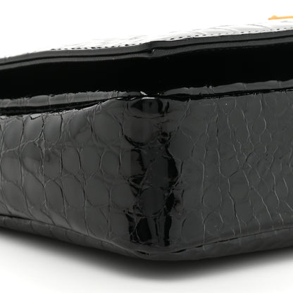 Saint Laurent Alligator Embossed Patent Leather Monogram Kate 99 Black 9 of 9
