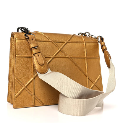 Christian Dior Metallic Grained Calfskin Diorama Satchel Gold 3 of 9