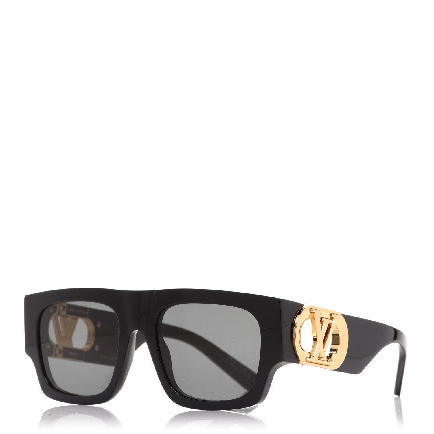 Louis Vuitton Acetate LV Link Square Sunglasses Z1478E Black 1 of 7