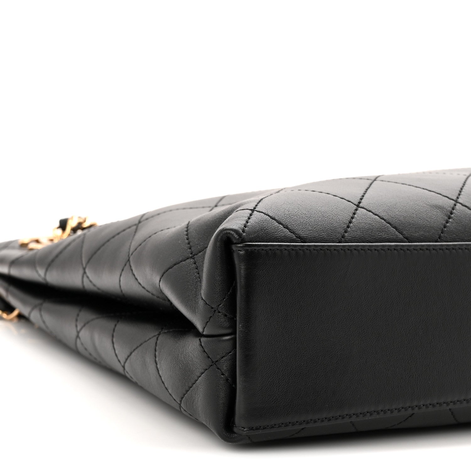 Chanel Lambskin Quilted Shopping Tote Black 9 of 10