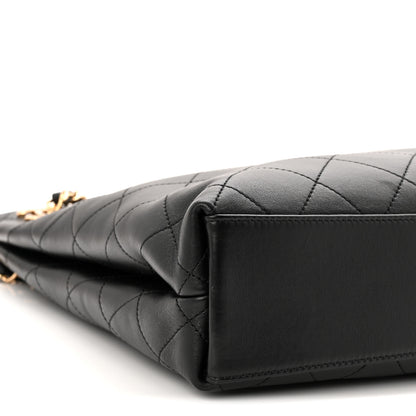 Chanel Lambskin Quilted Shopping Tote Black 9 of 10