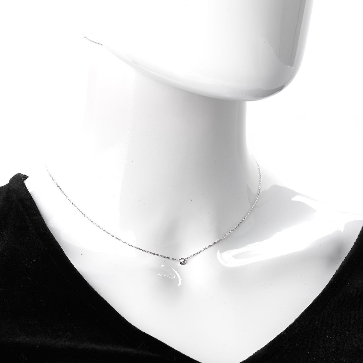 18K White Gold Diamond XS D'Amour Pendant Necklace