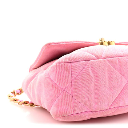 Chanel Denim Quilted Medium Chanel 19 Flap Neon Pink 9 of 10