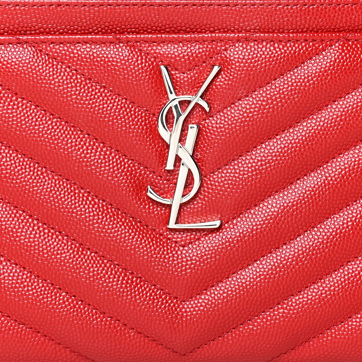 Grain De Poudre Chevron Monogram Bill Pouch Rouge Eros