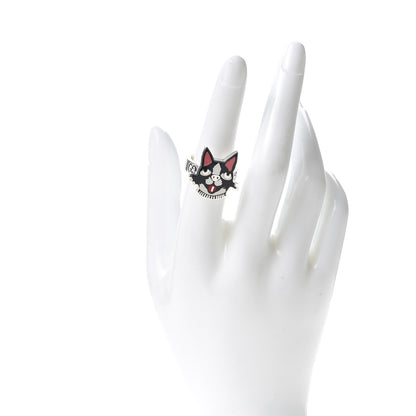 Gucci Sterling Silver Enamel Bosco Ring 54 7 2 of 6