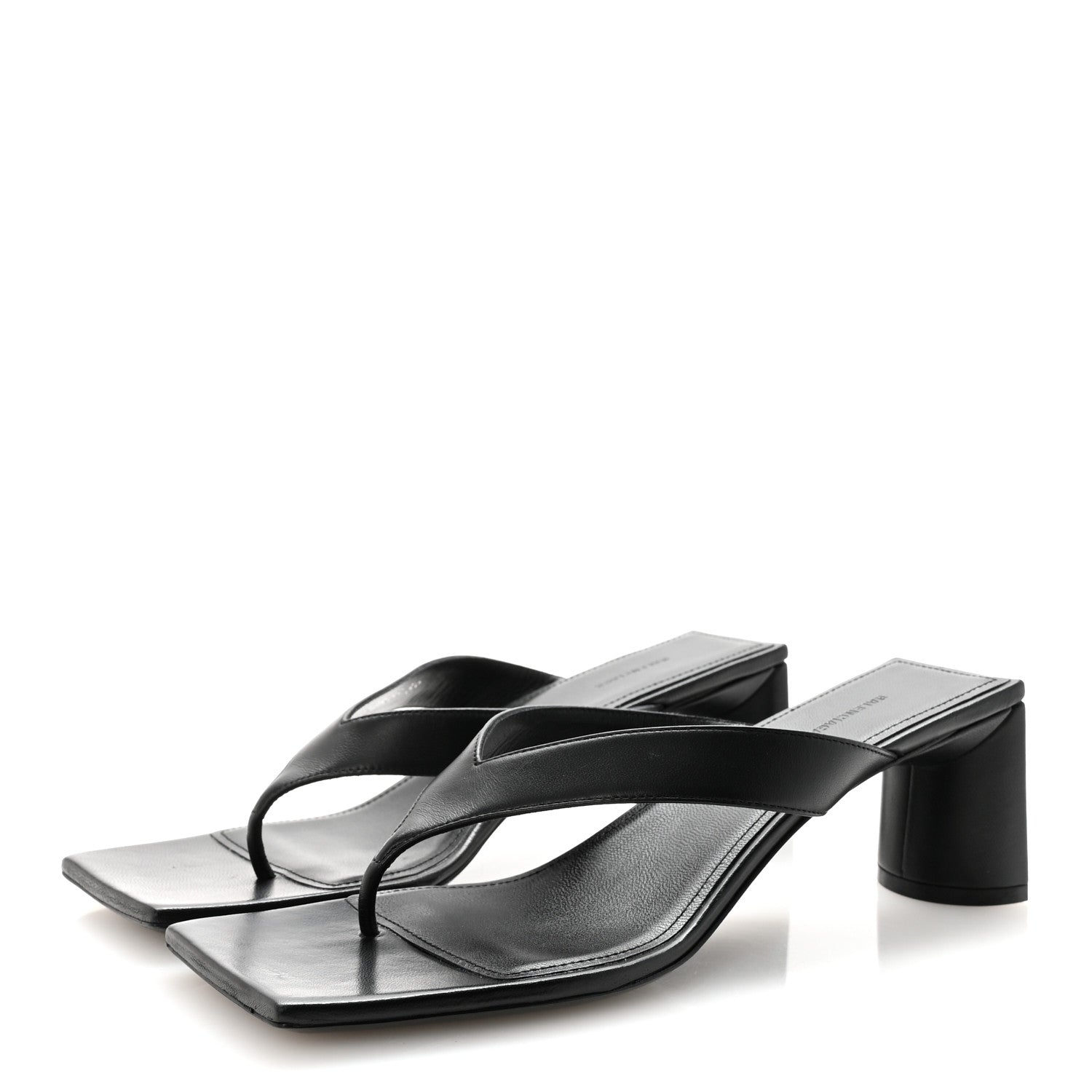 Balenciaga Calfskin Double Square Flat 60mm Sandals 39 Black 4 of 10