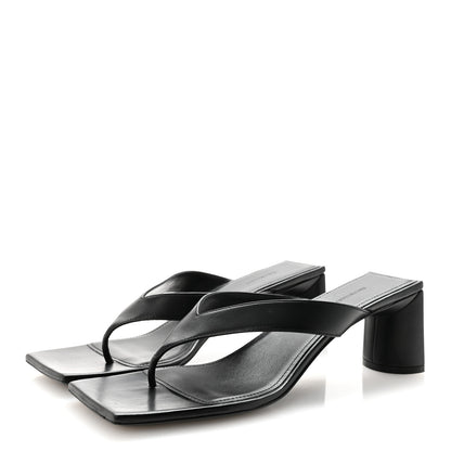 Balenciaga Calfskin Double Square Flat 60mm Sandals 39 Black 4 of 10