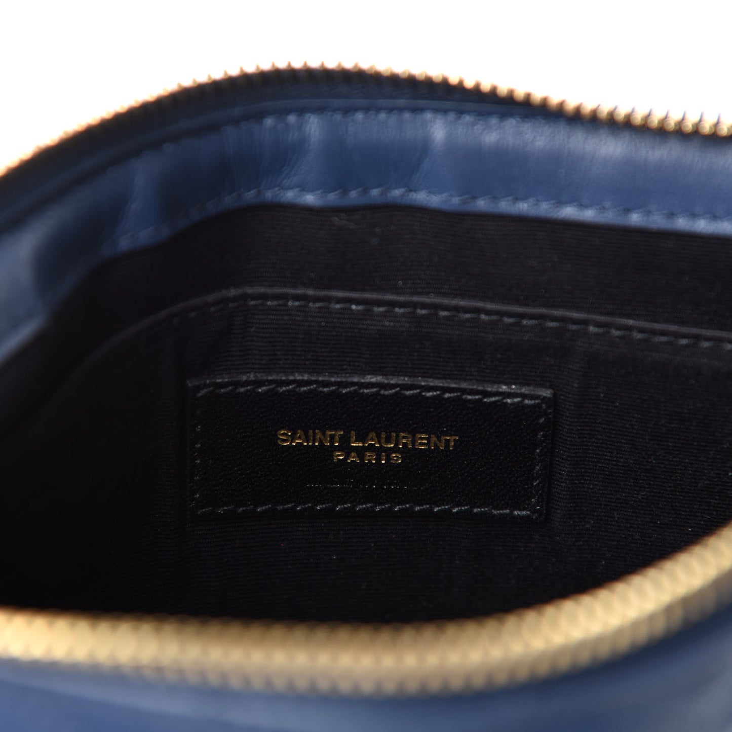 Calfskin Matelasse Chevron Monogram A5 Wristlet Deep Marine