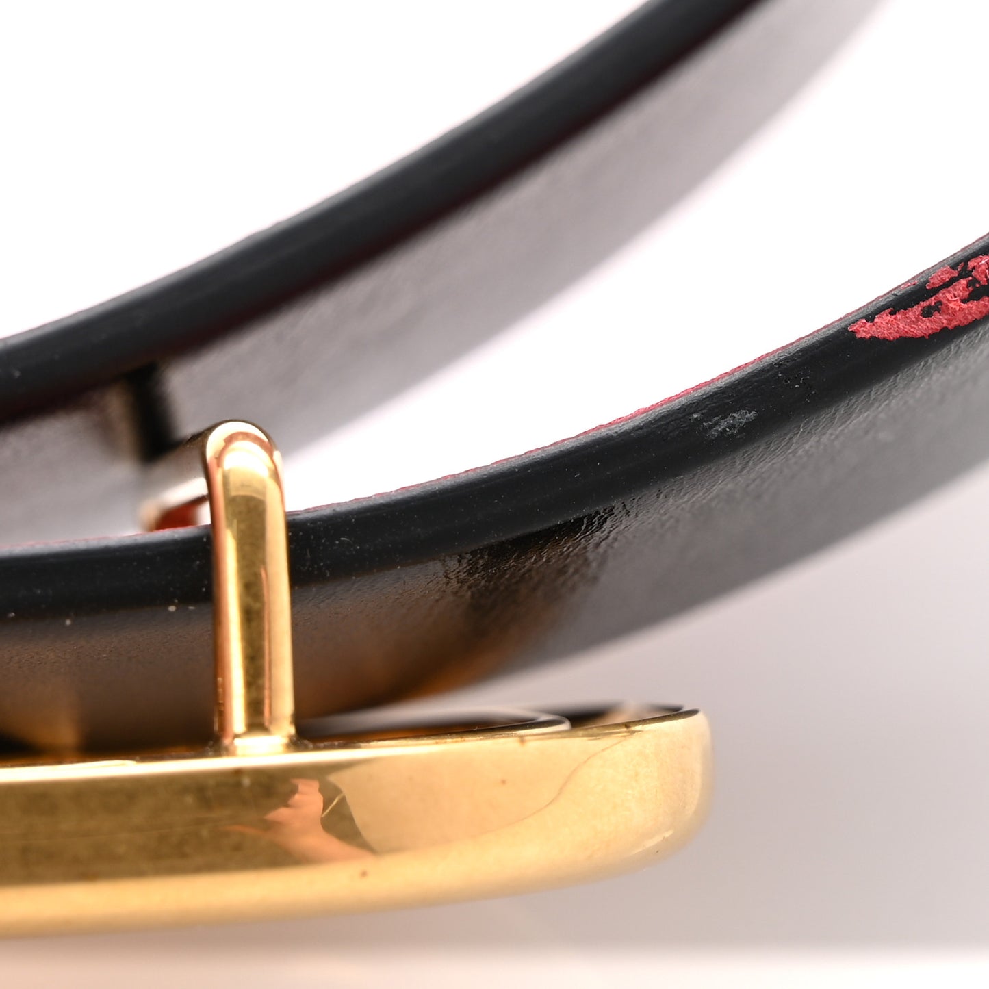 Glossy Calfskin 40mm VLogo Reversible Belt 75 30 Black Rouge Pur