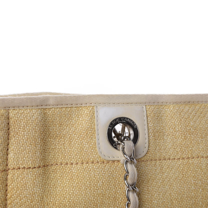 Chanel Canvas Small Deauville Tote Light Yellow 7 of 9