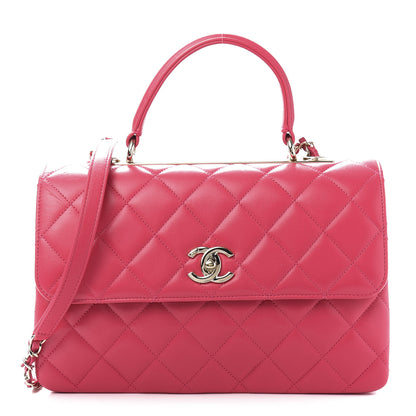 Chanel Lambskin Quilted Medium Trendy CC Flap Dual Handle Bag Dark Pink 1 of 11