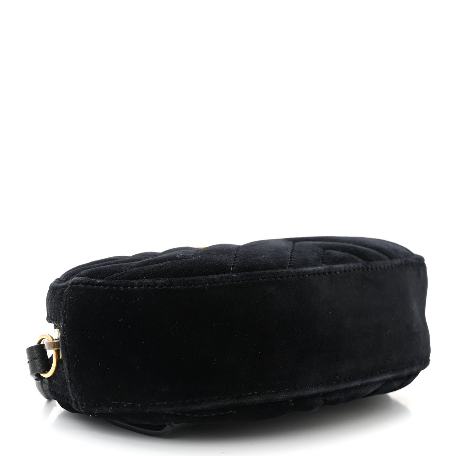 Gucci Velvet Matelasse GG Marmont Belt Bag 85 34 Black 4 of 10